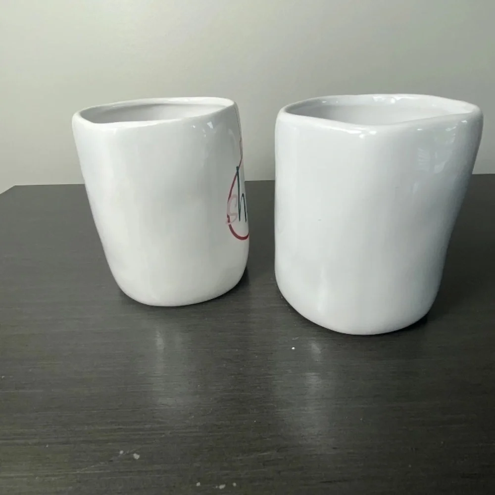 PIER 1 Set Of Two SHINE Holiday Christmas Ornament Coffee Cup Mug NWT, Retired